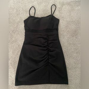 black medium synched dress